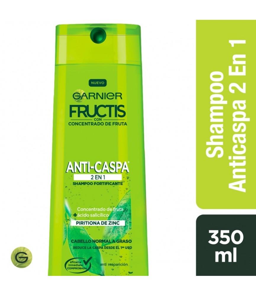 Garnier Fructis Shampoo Anticaspa 2 en 1 Piritiona de Zinc 350 ML